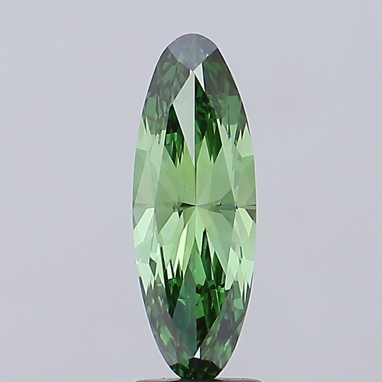 Loose Lab Diamond 1.94ct Fancy Vivid Green VVS2 - IGI Oval: Loose Lab Diamond 1.94ct Fancy Vivid Green VVS2 - IGI Oval Loose Lab Diamond weighing 1.94ct, with a Fancy Vivid Green color and VVS2 clarity, certified by IGI. Dimensions are 15.91L x 5.64W x 3.32H.