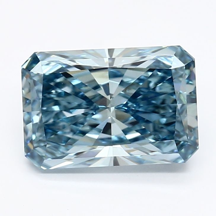 Loose Lab Diamond IGI Radiant 2.14ct Fancy Vivid Blue VVS2: Loose Lab Diamond IGI Radiant 2.14ct Fancy Vivid Blue VVS2 2.14ct Radiant Fancy Vivid Blue VVS2 loose lab diamond with EX polish and symmetry, certified by IGI, measuring 9.24L x 6.21W x 4.2H. Item Sp