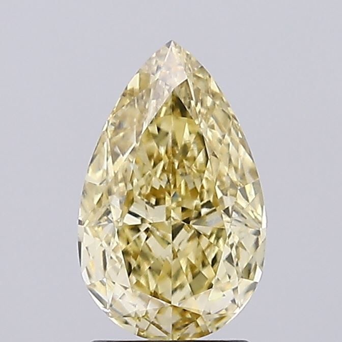 Loose Lab Diamond IGI Pear 2.07ct Fancy Yellow VS1: Loose Lab Diamond IGI Pear 2.07ct Fancy Yellow VS1 Loose Lab Diamond IGI Pear 2.07ct Fancy Yellow VS1, exhibiting excellent polish and very good symmetry, with measurements of 10.51L x 6.55W x 4.13H a