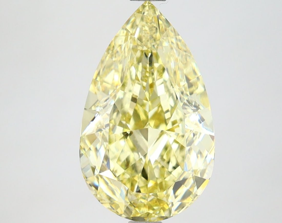 Loose Lab Diamond IGI Pear 3.5ct Fancy Intense Yellow VVS2: Loose Lab Diamond IGI Pear 3.5ct Fancy Intense Yellow VVS2 Loose lab-grown diamond, IGI certified, measuring 12.64 x 7.7 x 4.92 mm, 3.5 ct, Fancy Intense Yellow color, VVS2 clarity, with good polish a