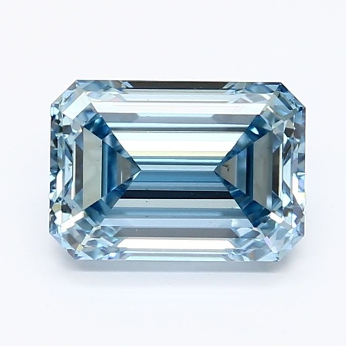 Loose Lab Diamond IGI Emerald 1.72ct Fancy Intense Blue VS1: Loose Lab Diamond IGI Emerald 1.72ct Fancy Intense Blue VS1 A 1.72ct loose lab-grown emerald diamond showcasing Fancy Intense Blue color and VS1 clarity, with IGI certification, measuring 7.91L x 5.57