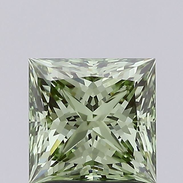 Loose Lab Diamond IGI Princess 1.77ct Fancy Intense Green VS1: Loose Lab Diamond IGI Princess 1.77ct Fancy Intense Green VS1 Loose lab-grown diamond weighing 1.77ct, princess cut, with color grade Fancy Intense Green and clarity VS1, certified by IGI, with very g