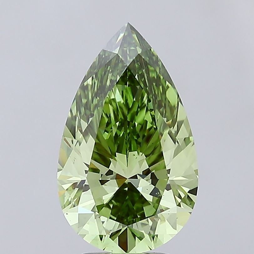 Loose Lab Diamond IGI Pear 4.99ct Fancy Vivid Green VS2: Loose Lab Diamond IGI Pear 4.99ct Fancy Vivid Green VS2 Loose lab-grown diamond, 4.99ct, IGI certified, pear cut, fancy vivid green color, clarity VS2, with very good polish and excellent symmetry, me