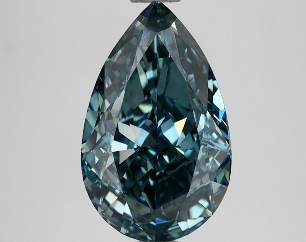 Loose Lab Diamond IGI Pear 2.61ct Fancy Vivid Blue VVS1: Loose Lab Diamond IGI Pear 2.61ct Fancy Vivid Blue VVS1 Loose lab-grown diamond weighing 2.61ct, pear shape, fancy vivid blue color, and VVS1 clarity, with IGI certification. Measurements are 11.54L x