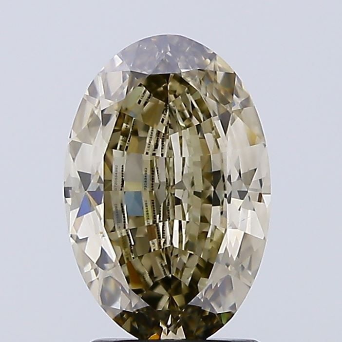 Loose Lab Diamond IGI Oval 1.81ct Fancy Yellowish Gray VS1: Loose Lab Diamond IGI Oval 1.81ct Fancy Yellowish Gray VS1 Loose Lab Diamond IGI Oval, 1.81ct, Fancy Yellowish Gray Color, VS1 Clarity; certified by IGI, with excellent polish and symmetry. Item Speci