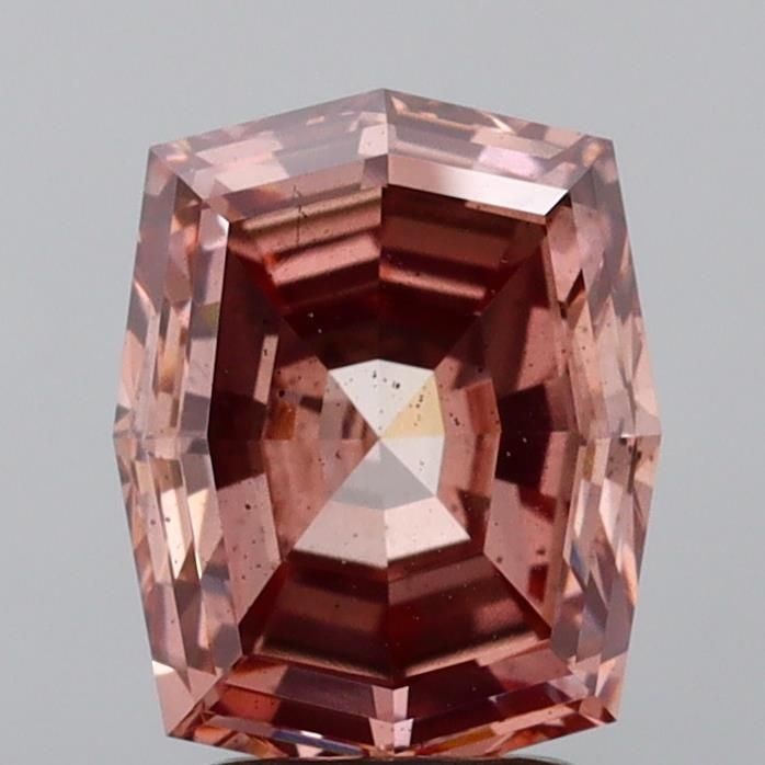 Loose Lab Diamond 3.2ct Octagonal Fancy Vivid Brownish Pink SI1: Loose Lab Diamond 3.2ct Octagonal Fancy Vivid Brownish Pink SI1 Loose Lab Diamond octagonal cut, 3.2ct, fancy vivid brownish pink color, SI1 clarity, with very good polish and symmetry; no certificati