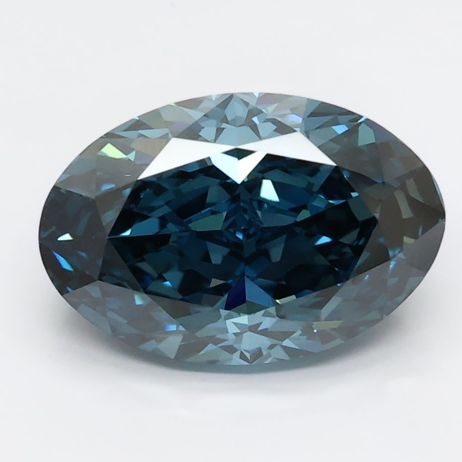 Loose Lab Diamond Oval 3.11ct Blue VS1: Loose Lab Diamond Oval 3.11ct Blue VS1 Loose lab-grown diamond weighing 3.11ct, blue color, VS1 clarity, with GD polish and symmetry; no certification. Item Specifics: Source: This Is A Real Diamond G