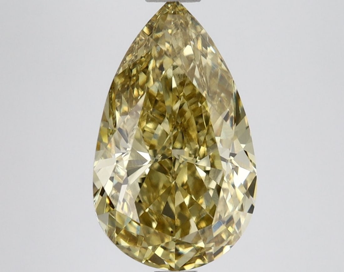 Loose Lab Diamond IGI Pear 3.32ct Fancy Intense Yellow VS1: Loose Lab Diamond IGI Pear 3.32ct Fancy Intense Yellow VS1 Loose lab-grown diamond, 3.32ct, fancy intense yellow color, VS1 clarity, IGI certified, featuring good polish and good symmetry, measuring 1