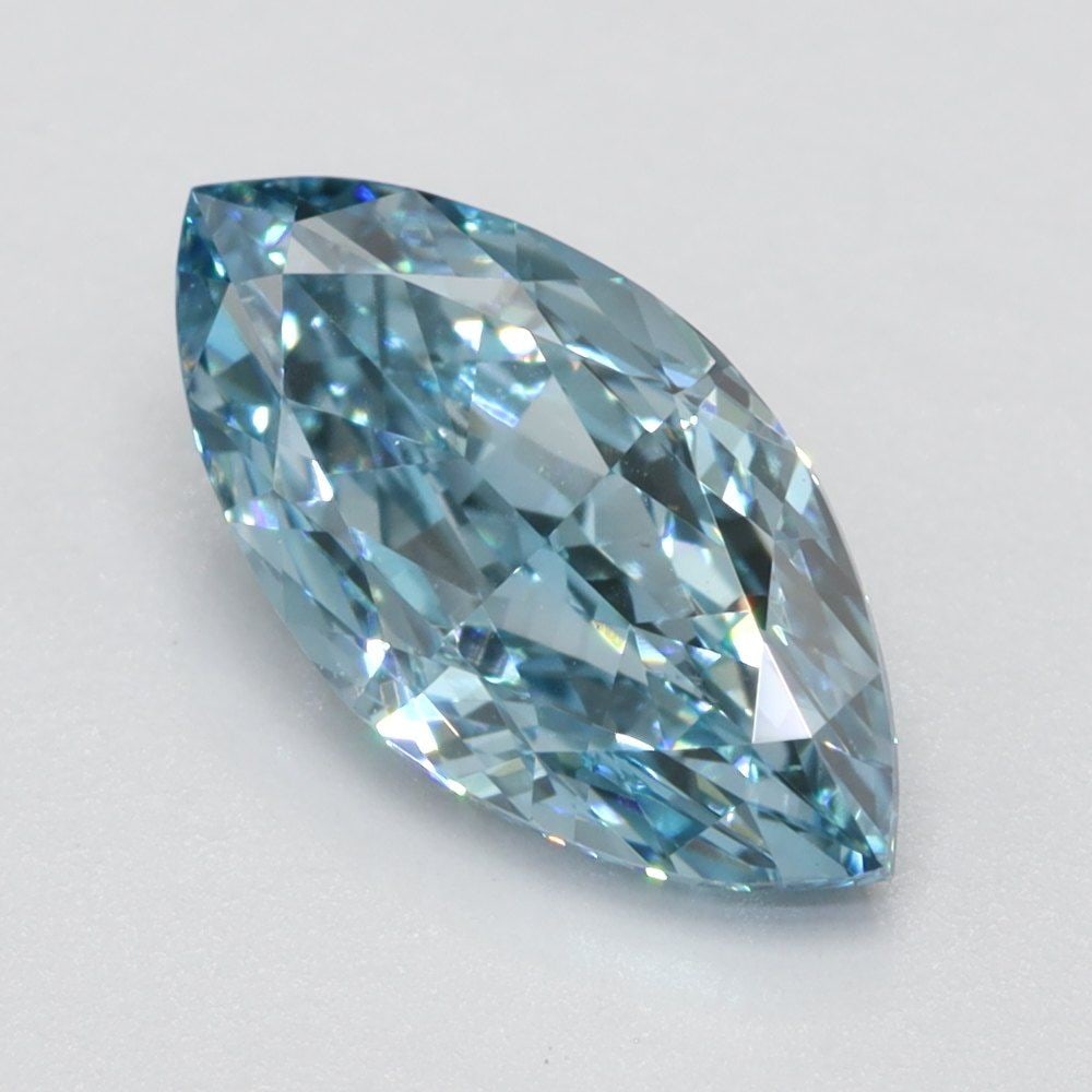 Loose Lab Diamond Marquise 1.03ct Fancy Vivid Blue VS1: Loose Lab Diamond Marquise 1.03ct Fancy Vivid Blue VS1 Loose Lab Diamond Marquise, 1.03ct, Fancy Vivid Blue, VS1 clarity, with no certification and dimensions of 9.38L x 4.8W x 3.15H. Item Specifics: