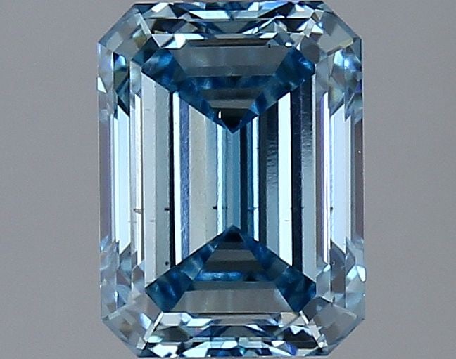 Loose Lab Diamond IGI Emerald 2.09ct Fancy Vivid Blue VS2: Loose Lab Diamond IGI Emerald 2.09ct Fancy Vivid Blue VS2 Loose lab diamond of 2.09ct featuring a fancy vivid blue color and VS2 clarity, certified by IGI. It measures 8.22L x 6.1W x 4.24H. Item Speci