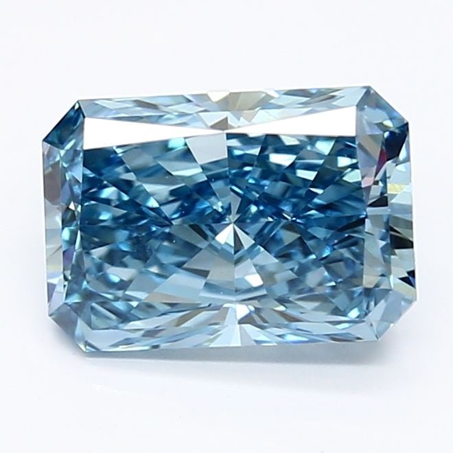 Loose Lab Diamond IGI Radiant 1.75ct Fancy Vivid Blue VS1: Loose Lab Diamond IGI Radiant 1.75ct Fancy Vivid Blue VS1 Loose Lab Diamond Radiant weighing 1.75ct with Fancy Vivid Blue color and VS1 clarity, featuring excellent polish and symmetry, measuring