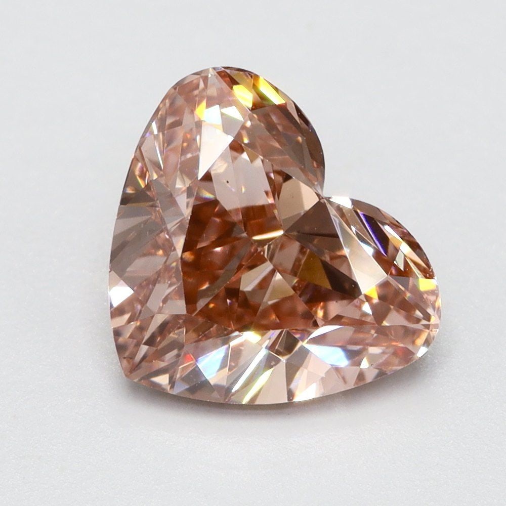 Loose Lab Diamond Heart 1.21ct Fancy Vivid Orangey Pink VS2: Loose Lab Diamond Heart 1.21ct Fancy Vivid Orangey Pink VS2 Loose Lab Diamond Heart, 1.21ct, Fancy Vivid Orangey Pink, VS2 clarity, with very good polish and symmetry; no certification. Item Specifics