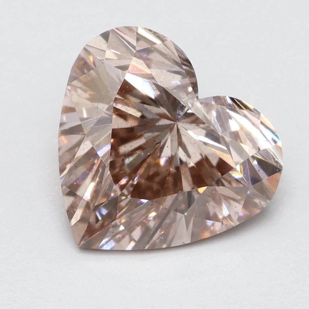 Loose Lab Diamond Heart 1.56ct Fancy Intense Brownish Pink VS2 (1 of 1)