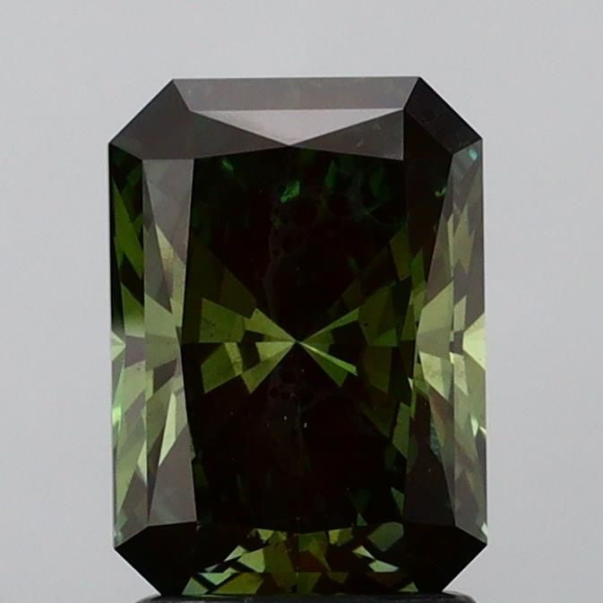 Loose Lab Diamond Radiant 2.01ct Fancy Deep Green VS2: Loose Lab Diamond Radiant 2.01ct Fancy Deep Green VS2 Loose Lab Diamond, not certified, weighing 2.01 carats, features a Radiant cut in Fancy Deep Green color with VS2 clarity, measuring 8.9L x 6.31W