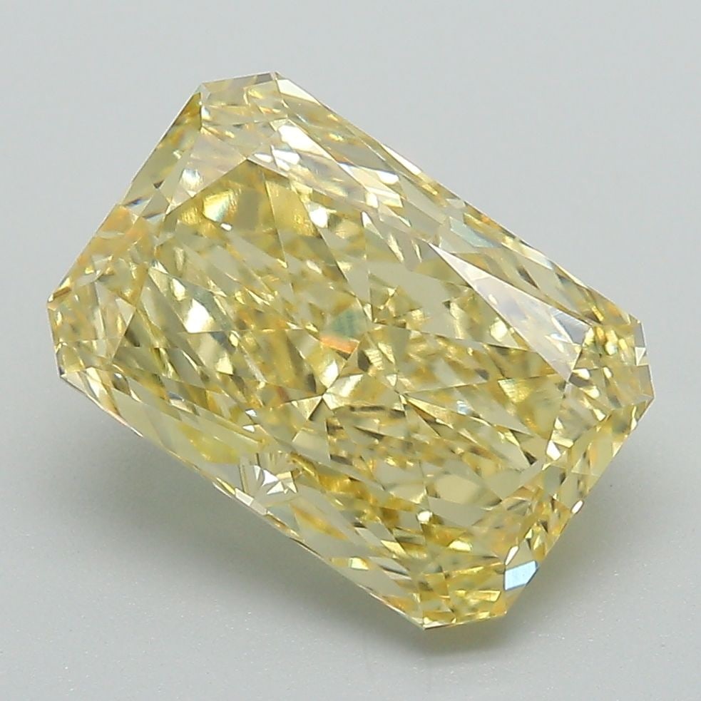 Loose Lab Diamond 3.87ct Fancy Vivid Yellow VS1 - IGI Radiant: Loose Lab Diamond 3.87ct Fancy Vivid Yellow VS1 - IGI Radiant Loose lab diamond IGI certified, 3.87ct, Fancy Vivid Yellow, VS1 clarity, showcasing excellent polish and symmetry; measures 10.86L x 7.43