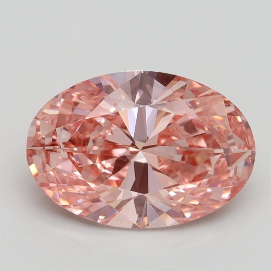 Loose Lab Diamond IGI Oval 2.0ct Fancy Intense Pink VS2: Loose Lab Diamond IGI Oval 2.0ct Fancy Intense Pink VS2 This loose lab diamond is a 2.0ct Fancy Intense Pink VS2 with IGI certification, showcasing excellent polish and symmetry, measuring 10.13L x