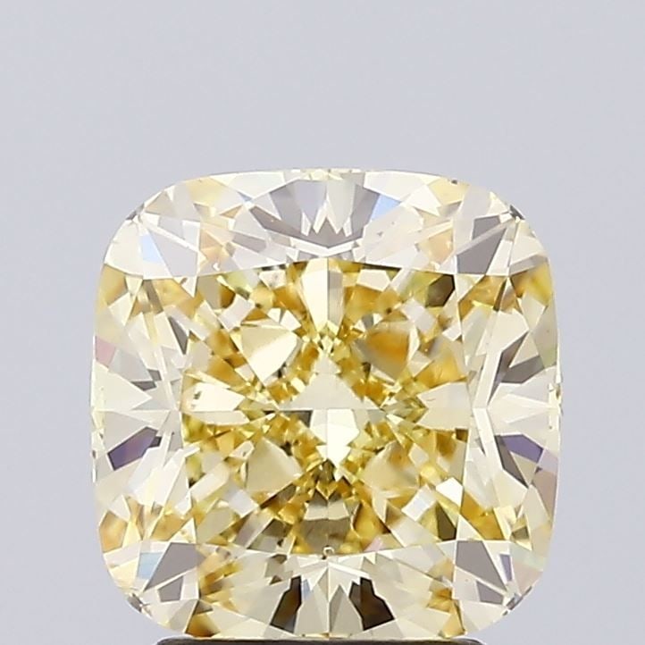 Loose Lab Diamond IGI Cushion Brilliant 3.01ct Fancy Intense Yellow VS1: Loose Lab Diamond IGI Cushion Brilliant 3.01ct Fancy Intense Yellow VS1 Loose Lab Diamond IGI Cushion Brilliant, 3.01ct, Color: Fancy Intense Yellow, Clarity: VS1, with EX Polish and Symmetry, measure