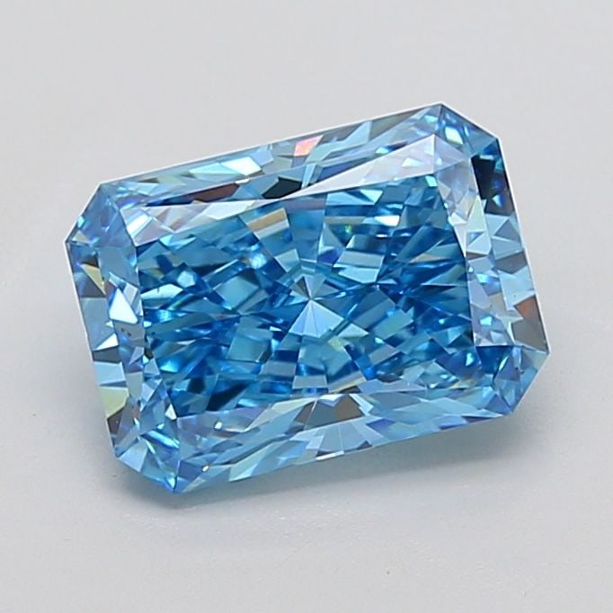 Loose Lab Diamond IGI Radiant 4.06ct Fancy Vivid Blue VS2: Loose Lab Diamond IGI Radiant 4.06ct Fancy Vivid Blue VS2 Loose lab-grown diamond weighing 4.06ct with a radiant cut, fancy vivid blue color, and VS2 clarity, certified by IGI. Measurements are 11.13L