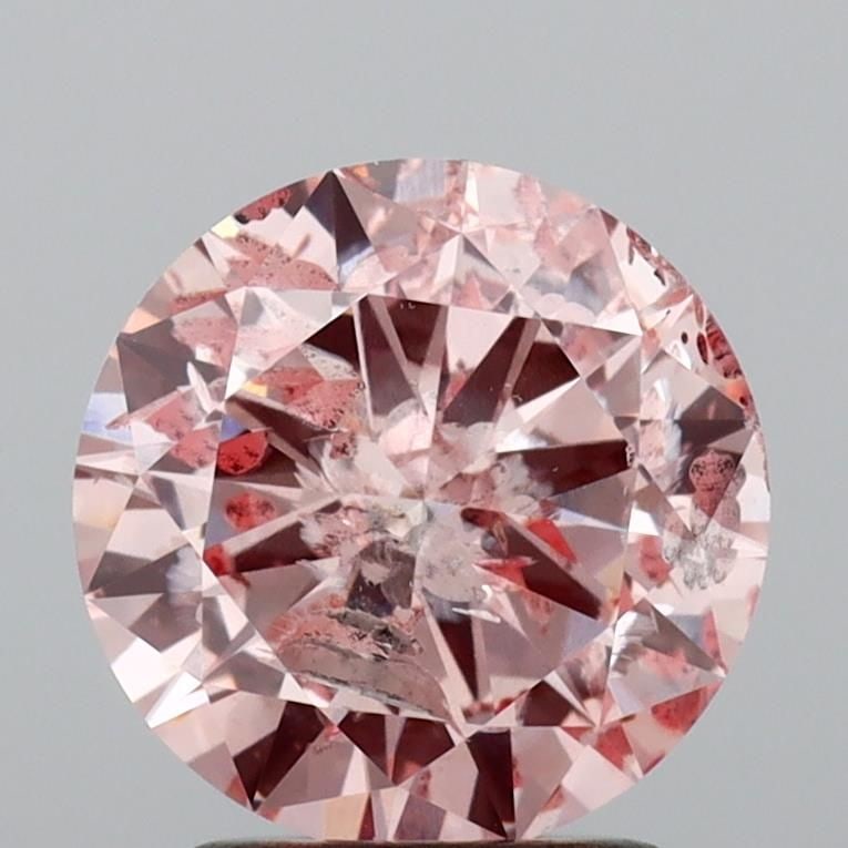 Loose Lab Diamond Round 2.01ct Fancy Intense Pink I3: Loose Lab Diamond Round 2.01ct Fancy Intense Pink I3 Loose Lab Diamond, weighing 2.01ct with a round cut, Fancy Intense Pink color, and I3 clarity. Measurements are 8.18L x 8.18W x 4.8H; certification