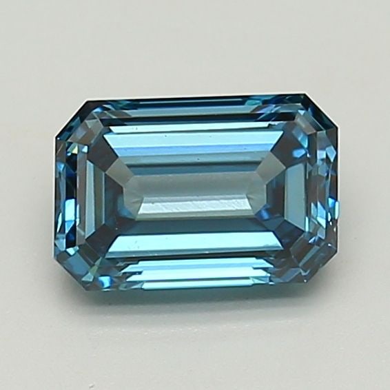 Loose Lab Diamond 1.74ct Fancy Vivid Blue VS1 - Emerald: Loose Lab Diamond 1.74ct Fancy Vivid Blue VS1 - Emerald Loose Lab Diamond weighing 1.74ct, in a Fancy Vivid Blue color with VS1 clarity and no certification. Measurements are 8.45L x 5.75W x 3.45H. It