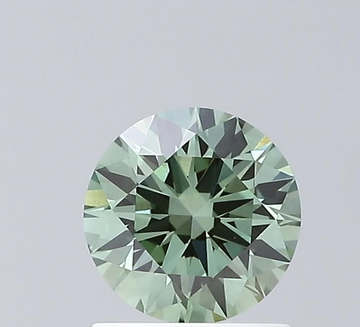 IGI Loose Lab Diamond Round 1.02ct Fancy Vivid Green VVS2 - Ideal: IGI Loose Lab Diamond Round 1.02ct Fancy Vivid Green VVS2 - Ideal IGI Loose Lab Diamond Round 1.02ct Fancy Vivid Green VVS2 - Ideal showcasing excellent polish and symmetry, measuring 6.47L x 6.51W x