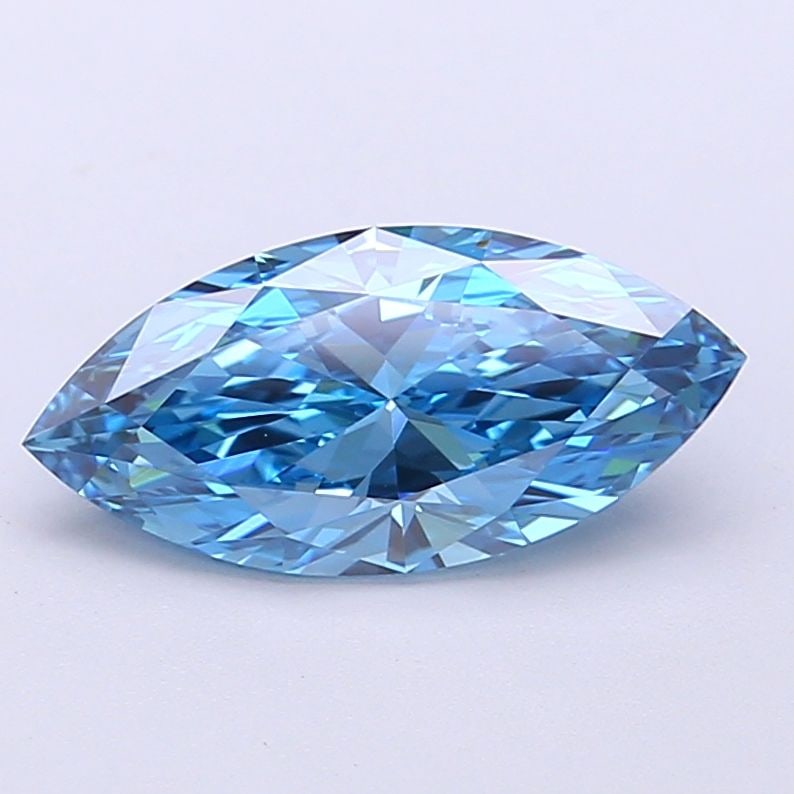 Loose Lab Diamond IGI Marquise 1.53ct Fancy Vivid Blue VVS1: Loose Lab Diamond IGI Marquise 1.53ct Fancy Vivid Blue VVS1 Loose lab-grown diamond weighing 1.53ct, featuring a fancy vivid blue color and VVS1 clarity, certified by IGI with excellent polish and sym