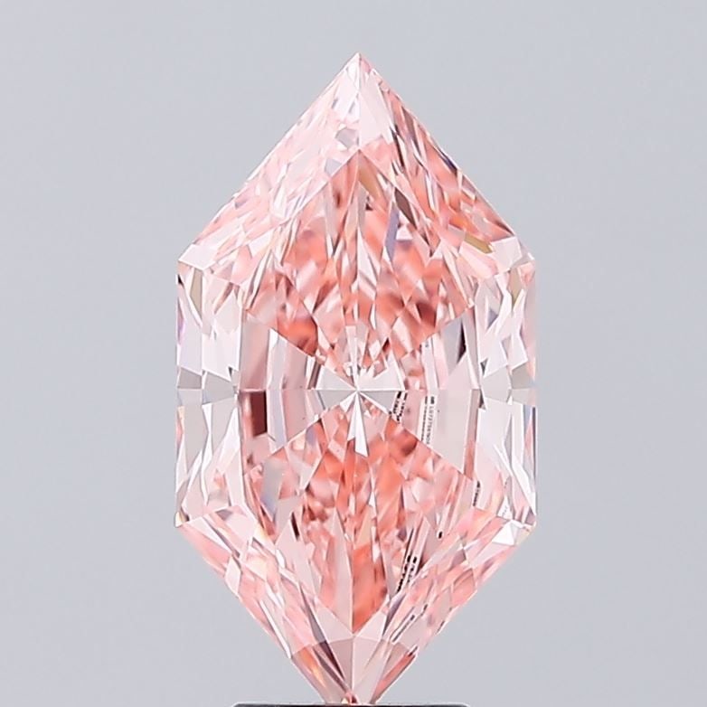 Loose Lab Diamond 4.07ct Fancy Vivid Pink VS1 - IGI Hexagonal: Loose Lab Diamond 4.07ct Fancy Vivid Pink VS1 - IGI Hexagonal Loose lab-grown diamond weighing 4.07ct with a Fancy Vivid Pink color and VS1 clarity, certified by IGI, featuring excellent polish and