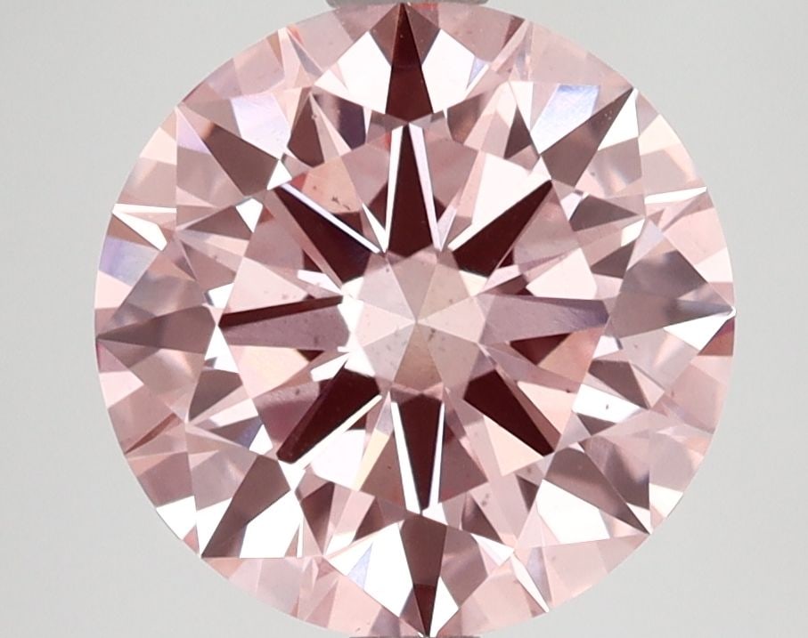 Loose Lab Diamond IGI Round 3.5ct Fancy Vivid Pink VS2: Loose Lab Diamond IGI Round 3.5ct Fancy Vivid Pink VS2 Loose lab diamond of 3.5ct, featuring fancy vivid pink color, VS2 clarity, with excellent polish and symmetry, certified by IGI. Measures 9.74L x