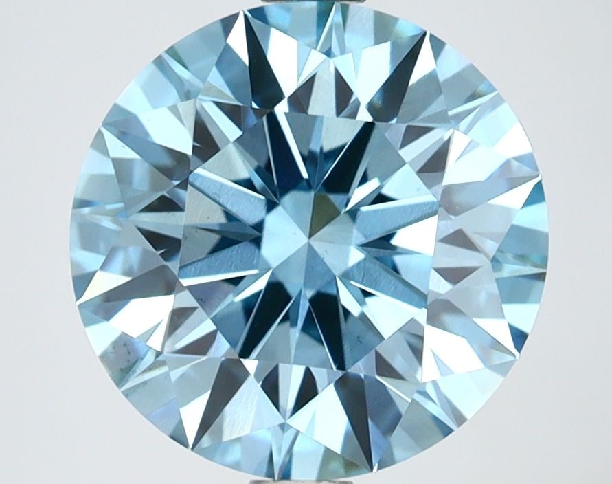 Ideal Loose Lab Diamond IGI Round 3.13ct Fancy Vivid Blue VS1: Ideal Loose Lab Diamond IGI Round 3.13ct Fancy Vivid Blue VS1 This ideal loose lab diamond weighs 3.13 carats with a round cut, fancy vivid blue color, and VS1 clarity, certified by IGI. Item Specific