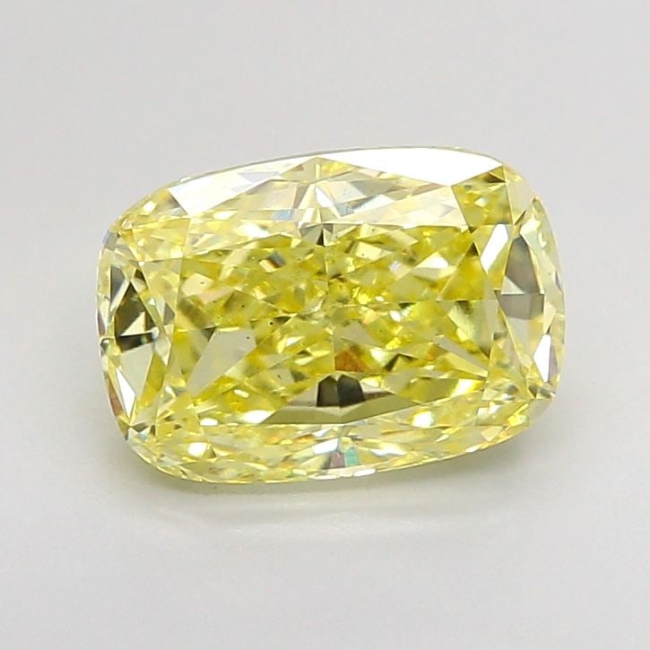 Loose Lab Diamond IGI Cushion Modified 3.08ct Fancy Intense Yellow VS2: Loose Lab Diamond IGI Cushion Modified 3.08ct Fancy Intense Yellow VS2 Loose Lab Diamond weighing 3.08ct with a cushion modified cut, fancy intense yellow color, clarity VS2, and excellent polish and