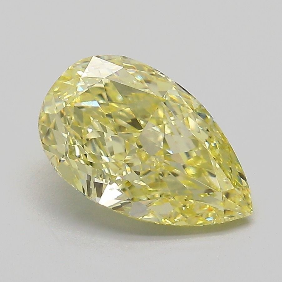 Loose Lab Diamond IGI Pear 2.03ct Fancy Intense Yellow VS1: Loose Lab Diamond IGI Pear 2.03ct Fancy Intense Yellow VS1 Loose lab diamond IGI certified, weighing 2.03ct in a fancy intense yellow color with VS1 clarity. It has very good polish and symmetry, with