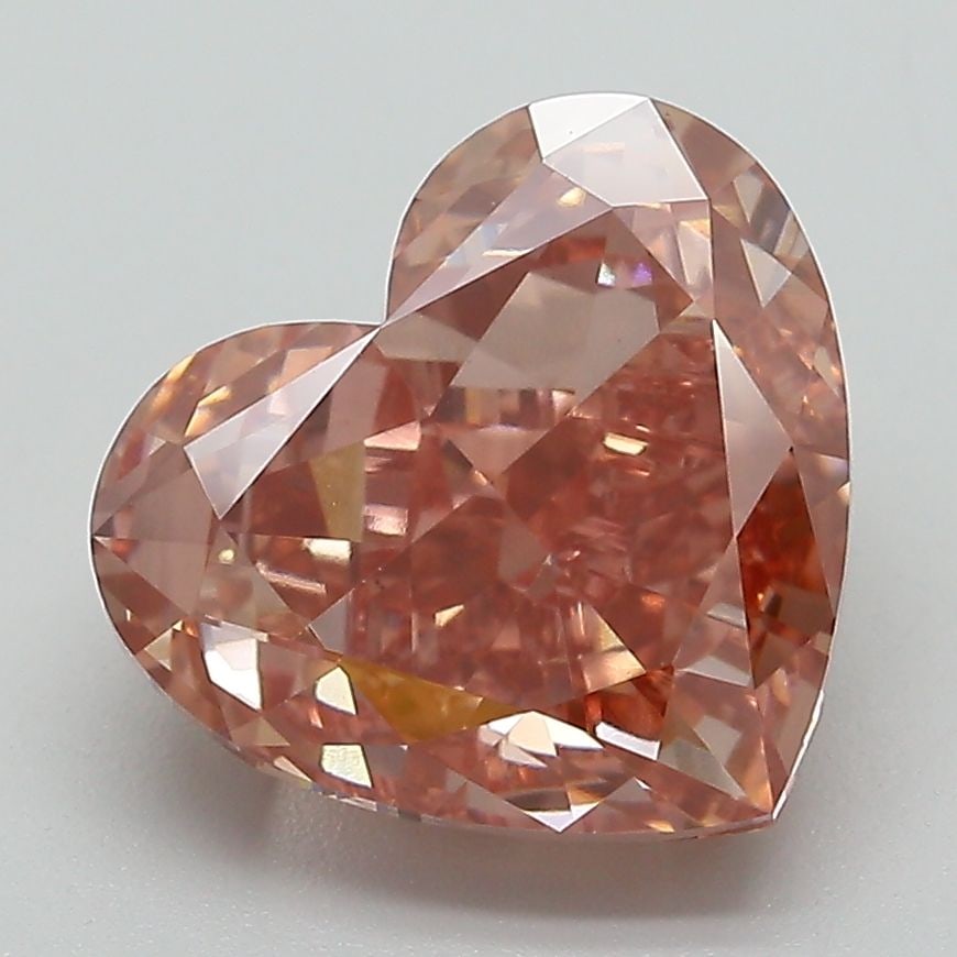 Loose Lab Diamond IGI Heart 4.17ct Fancy Intense Brown Pink VVS2: Loose Lab Diamond IGI Heart 4.17ct Fancy Intense Brown Pink VVS2 Loose Lab Diamond IGI Heart 4.17ct Fancy Intense Brown Pink, clarity VVS2, with very good polish and symmetry; measures 9.4L x 10.26W x