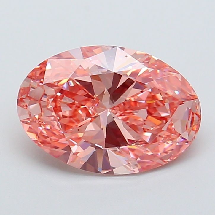 Loose Lab Diamond IGI Oval 2.71ct Fancy Vivid Pink VS1: Loose Lab Diamond IGI Oval 2.71ct Fancy Vivid Pink VS1 Loose Lab Diamond IGI Oval, weighing 2.71ct with a Fancy Vivid Pink color, VS1 clarity, and EX polish and symmetry. Certified by IGI. Item Specif