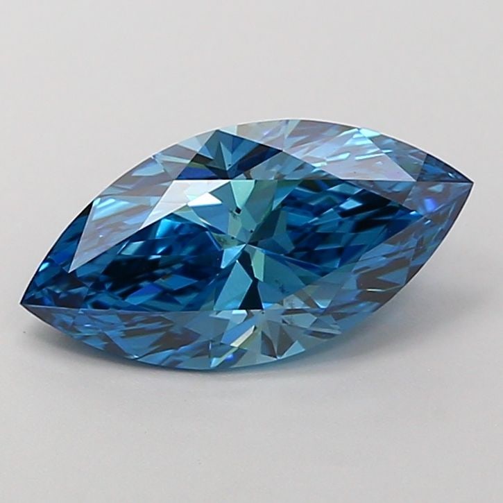 Loose Lab Diamond IGI Marquise 1.89ct Fancy Vivid Blue VS2 (1 of 1)