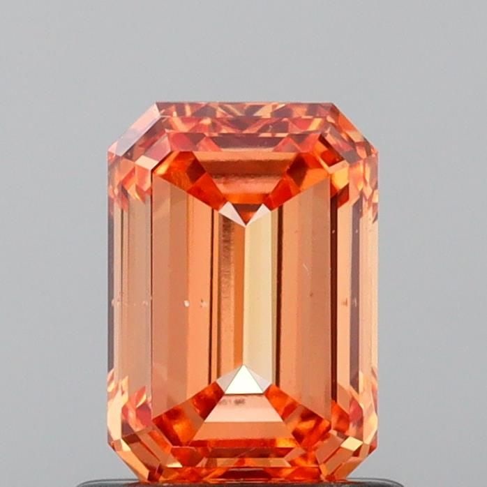 Loose Lab Diamond IGI Emerald 1.03ct Fancy Intense Pinkish Orange VS2: Loose Lab Diamond IGI Emerald 1.03ct Fancy Intense Pinkish Orange VS2 Loose Lab Diamond IGI Emerald, 1.03 ct, Color Fancy Intense Pinkish Orange, Clarity VS2, with excellent polish and symmetry; certi
