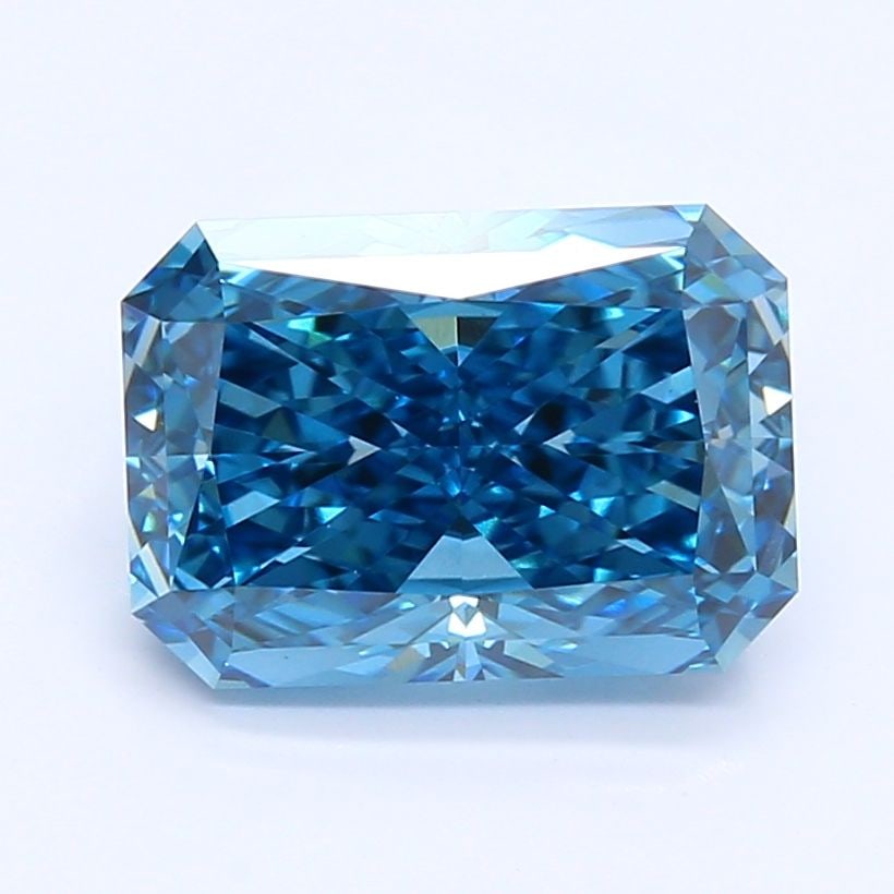 Loose Lab Diamond Radiant 1.64ct Fancy Vivid Blue VS1: Loose Lab Diamond Radiant 1.64ct Fancy Vivid Blue VS1 Loose Lab Diamond Radiant 1.64ct, Fancy Vivid Blue, VS1 clarity, with Excellent polish and symmetry. Certification: NONE, measurements 8.33L x 5.8