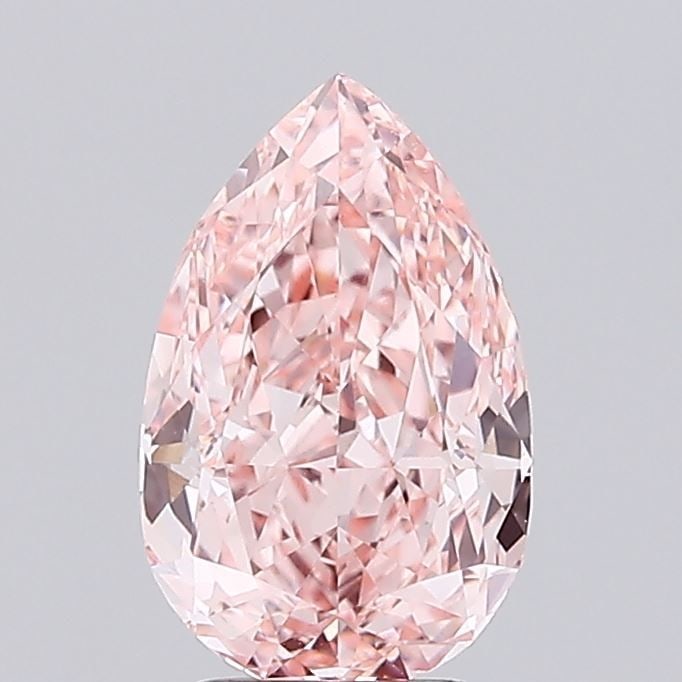 Loose Lab Diamond 2.14ct IGI Pear Fancy Vivid Pink VVS2: Loose Lab Diamond 2.14ct IGI Pear Fancy Vivid Pink VVS2 Loose lab-grown diamond weighing 2.14 ct, pear cut, with fancy vivid pink color and VVS2 clarity, certified by IGI. Measurements are 10.36L x 6.