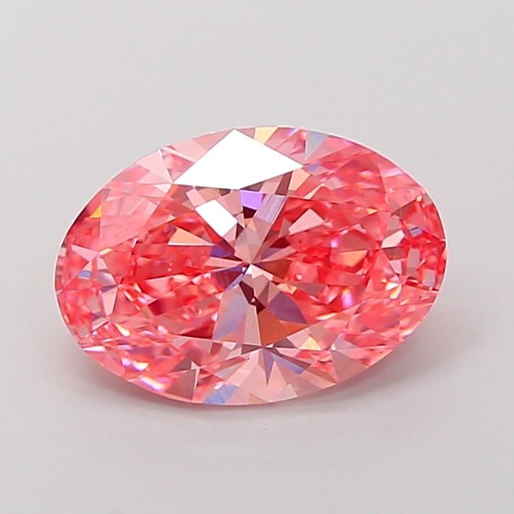Loose Lab Diamond IGI Oval 2.59ct Fancy Vivid Pink VS1: Loose Lab Diamond IGI Oval 2.59ct Fancy Vivid Pink VS1 The Loose Lab Diamond IGI Oval weighs 2.59ct, showcases a Fancy Vivid Pink color, VS1 clarity, and is certified by IGI with excellent polish and