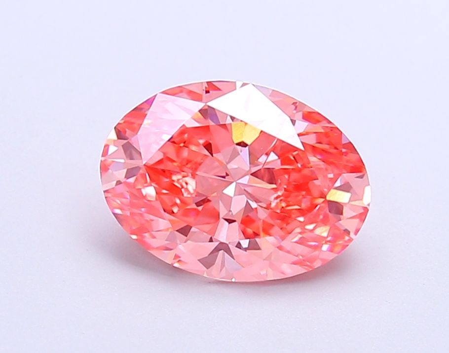 Loose Lab Diamond IGI Oval 1.98ct Fancy Vivid Pink VVS2: Loose Lab Diamond IGI Oval 1.98ct Fancy Vivid Pink VVS2 Loose Lab Diamond IGI Oval 1.98ct, Fancy Vivid Pink, Clarity VVS2, with Excellent Polish and Symmetry, certified by IGI, measures 9.75L X 7.08W