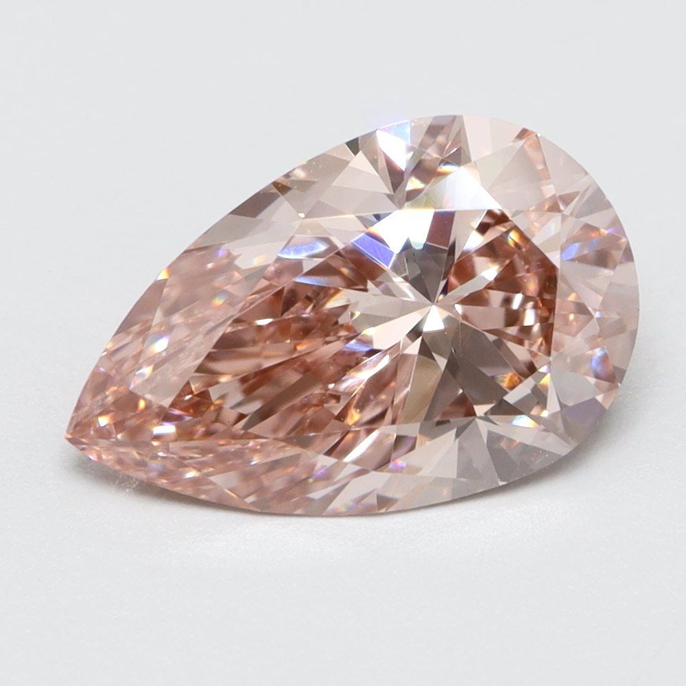 Loose Lab Diamond 1.02ct Fancy Vivid Pink VS1 - Pear: Loose Lab Diamond 1.02ct Fancy Vivid Pink VS1 - Pear Loose lab-created pear-shaped diamond weighing 1.02ct, color Fancy Vivid Pink, clarity VS1, with very good polish and symmetry; not certified. Item