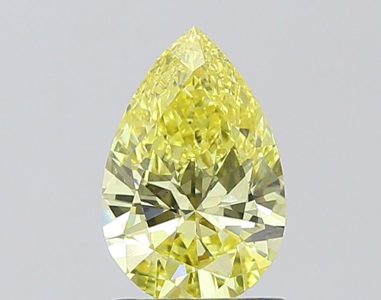 Pear IGI 1.01ct Fancy Intense Yellow VS2 - Loose Lab Diamond: Pear IGI 1.01ct Fancy Intense Yellow VS2 - Loose Lab Diamond A 1.01ct Fancy Intense Yellow pear-shaped lab-grown diamond with VS2 clarity, very good polish, and excellent symmetry, certified by IGI. I