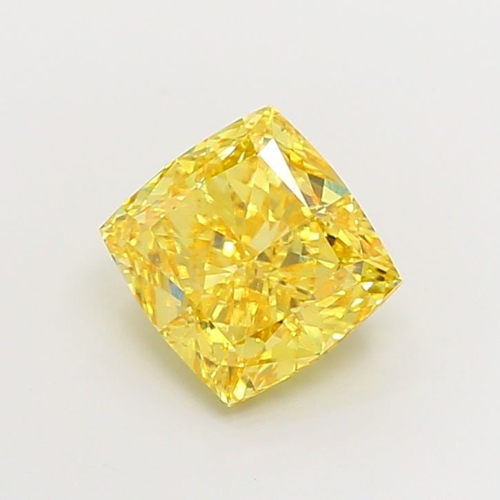 Loose Lab Diamond IGI Cushion Modified 4.08ct Fancy Vivid Yellow VVS2: Loose Lab Diamond IGI Cushion Modified 4.08ct Fancy Vivid Yellow VVS2 Loose lab-created diamond weighing 4.08 carats, cushion modified cut, with a fancy vivid yellow color and VVS2 clarity, certified