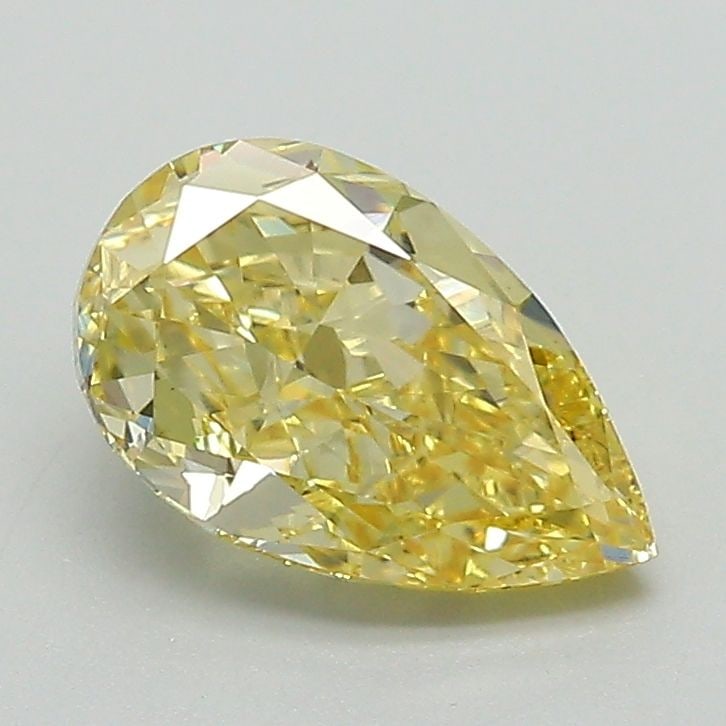Loose Lab Diamond 1.45ct Fancy Intense Yellow VS1 - IGI Pear: Loose Lab Diamond 1.45ct Fancy Intense Yellow VS1 - IGI Pear Loose lab-created diamond weighing 1.45 carats, pear cut, featuring a fancy intense yellow color and VS1 clarity, certified by IGI. Measure
