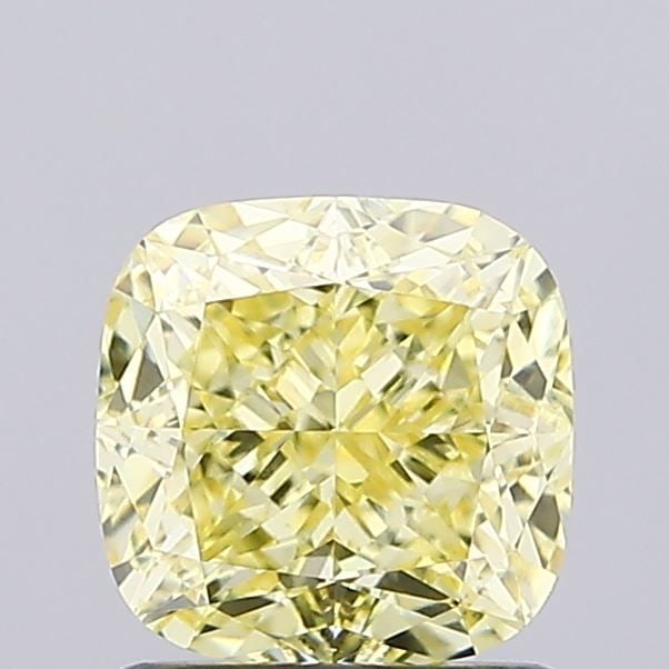 Loose Lab Diamond IGI Cushion Modified 1.46ct Fancy Intense Yellow VS1: Loose Lab Diamond IGI Cushion Modified 1.46ct Fancy Intense Yellow VS1 Loose Lab Diamond IGI certified, cushion modified cut, weighing 1.46ct with a fancy intense yellow color and clarity of VS1, feat
