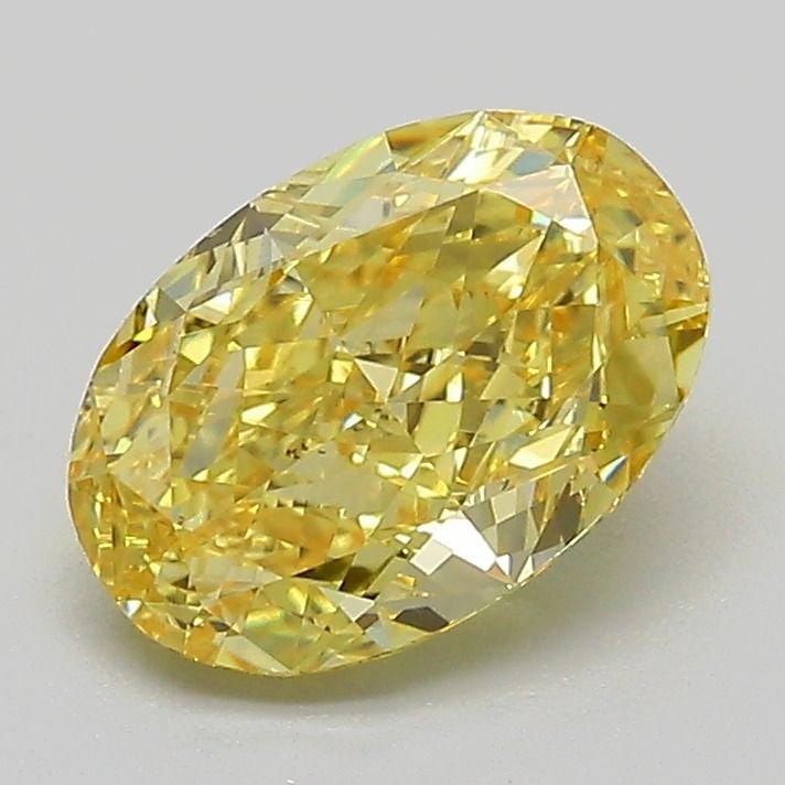 Loose Lab Diamond IGI Oval 1.56ct Fancy Vivid Yellow VS1: Loose Lab Diamond IGI Oval 1.56ct Fancy Vivid Yellow VS1 Loose Lab Diamond IGI Oval 1.56ct Fancy Vivid Yellow VS1, certified by IGI, boasts excellent polish and very good symmetry with measurements