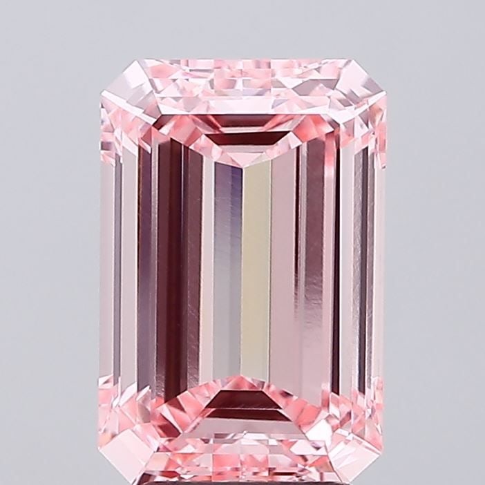 Loose Lab Diamond IGI Emerald 3.87ct Fancy Vivid Pink VS1: Loose Lab Diamond IGI Emerald 3.87ct Fancy Vivid Pink VS1 Loose Lab Diamond IGI Emerald 3.87ct in Fancy Vivid Pink color, VS1 clarity, with very good polish and symmetry, certified by IGI. Item Specif
