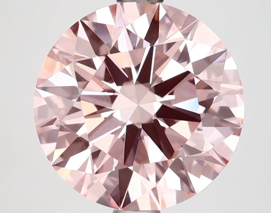 Ideal Loose Lab Diamond IGI Round 3.05ct Fancy Intense Pink VS1: Ideal Loose Lab Diamond IGI Round 3.05ct Fancy Intense Pink VS1 Ideal loose lab-grown diamond, IGI certified, 3.05ct, round, fancy intense pink color, clarity VS1, with excellent polish and symmetry.