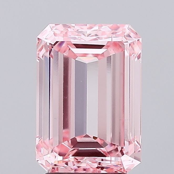Loose Lab Diamond IGI Emerald 3.51ct Fancy Vivid Pink VS1: Loose Lab Diamond IGI Emerald 3.51ct Fancy Vivid Pink VS1 Loose Lab Diamond IGI Emerald, 3.51ct, Fancy Vivid Pink, Clarity VS1, Polish VG, Symmetry VG, measuring 9.97L x 7.06W x 4.56H, certified by
