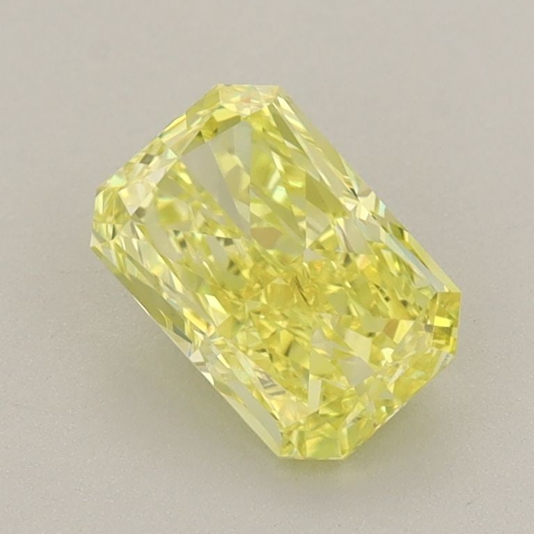 Loose Lab Diamond IGI Radiant 1.23ct Fancy Vivid Yellow VVS2: Loose Lab Diamond IGI Radiant 1.23ct Fancy Vivid Yellow VVS2 Loose Lab Diamond, IGI certified, 1.23ct, Fancy Vivid Yellow, VVS2 clarity, with VG polish and symmetry, measuring 7.51L x 5.07W x 3.38H. 