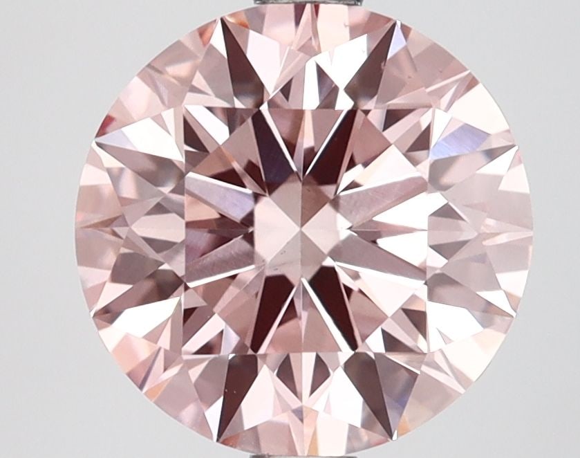 IGI 2.54ct Round Fancy Pink VS1 - Ideal Loose Lab Diamond: IGI 2.54ct Round Fancy Pink VS1 - Ideal Loose Lab Diamond Loose lab diamond weighing 2.54 carats in a round cut with fancy pink color and VS1 clarity, featuring excellent polish and symmetry; certifie